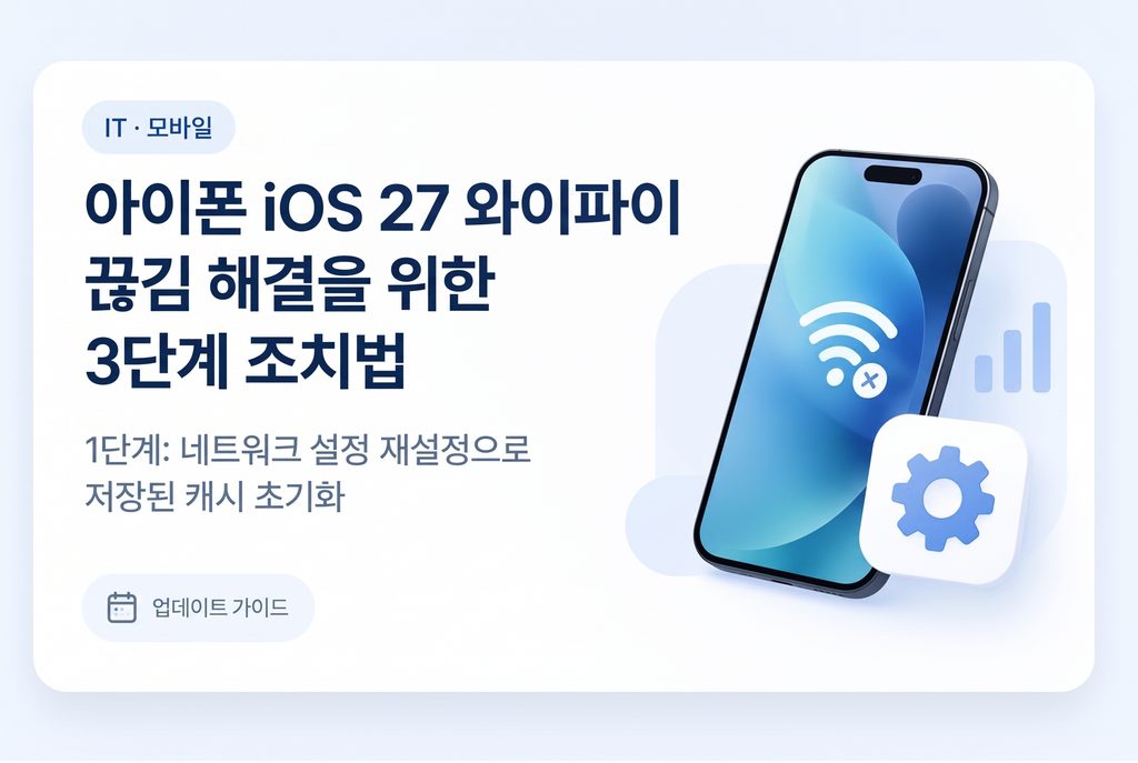 iOS 27 와이파이 끊김 해결을 위한 네트워크 설정 재설정 방법