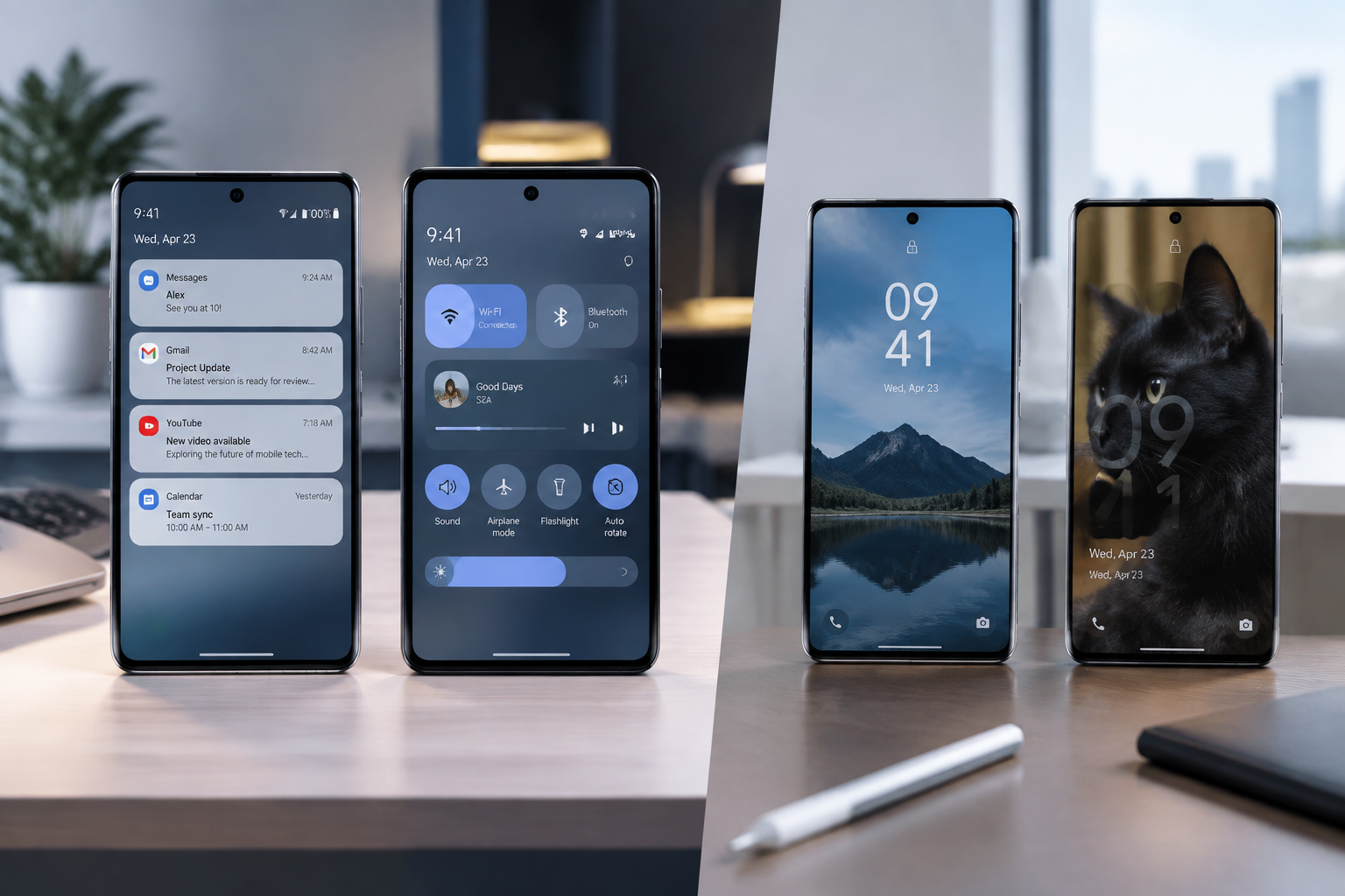 One UI 9.0 개편된 빠른 설정창 레이아웃 및 잠금화면 위젯