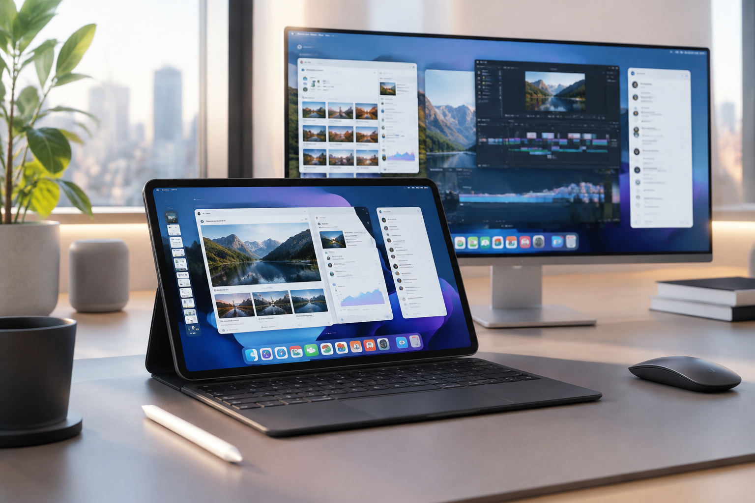 iPadOS 27 Stage Manager 3.0의 창 스냅 및 스크린 연동 화면