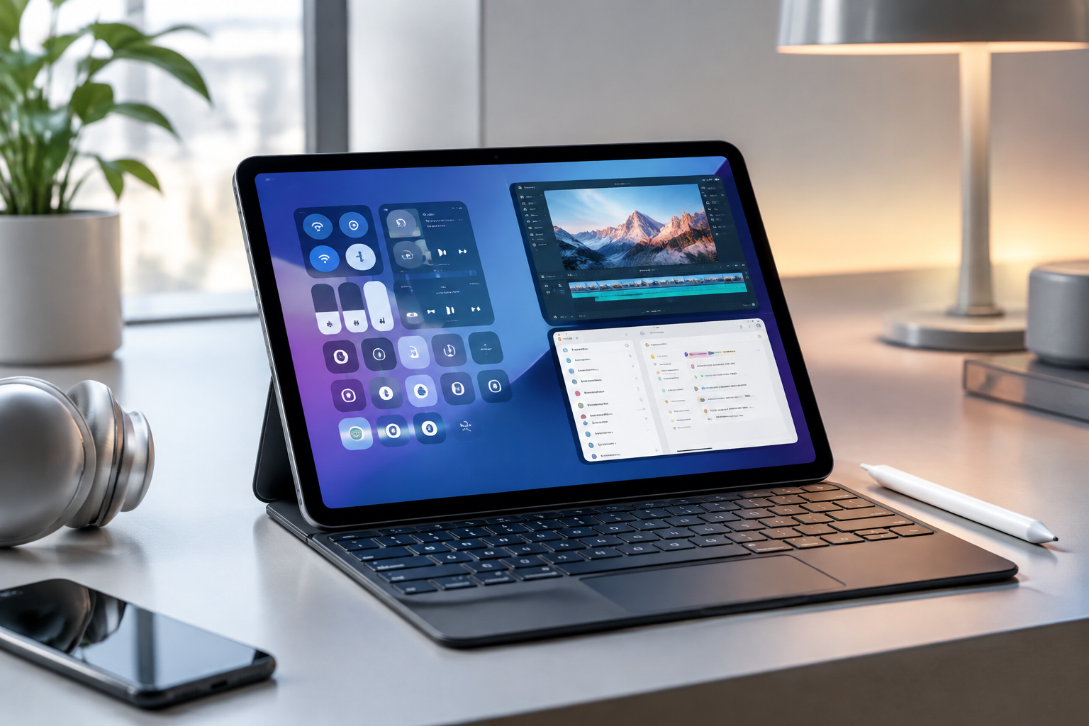 iPadOS 27 제어센터 위젯 배치 및 단축어 워크스페이스 연동 화면