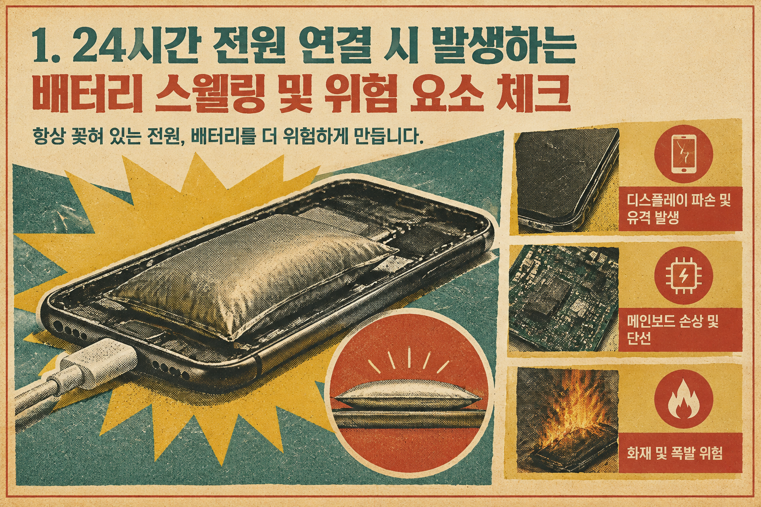 구형 태블릿 배터리 스웰링 부풀음 현상 및 위험 요소