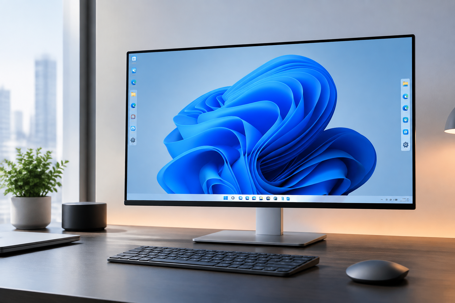 Windows 11 26H2 작업 표시줄 위치 및 크기 설정 화면