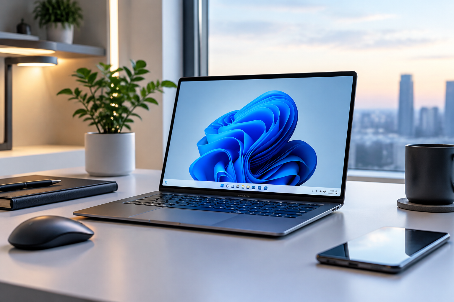 Windows 11 26H2 업데이트 완료 및 데스크톱 설정 화면