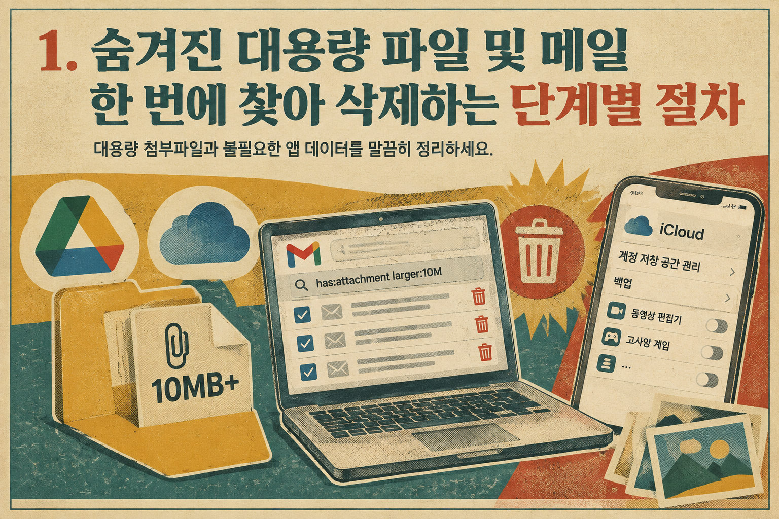 클라우드 용량 정리를 위한 Gmail 및 iCloud 대용량 파일 삭제 방법