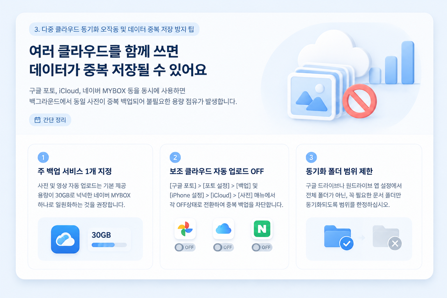 구글 포토 용량 확보를 위한 클라우드 중복 백업 방지 세팅
