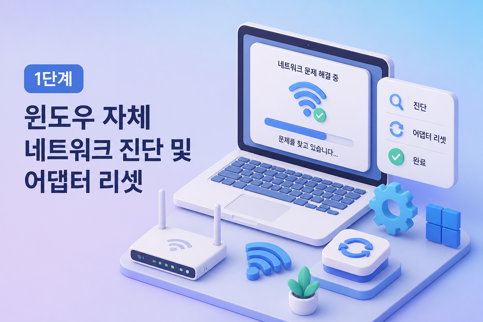 윈도우 11 네트워크 설정 및 어댑터 리셋 가이드 이미지