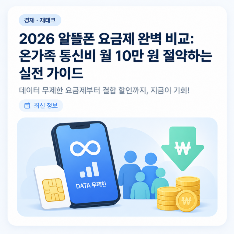 2026년 알뜰폰 요금제 비교 및 가계 통신비 절약 실전 가이드 썸네일