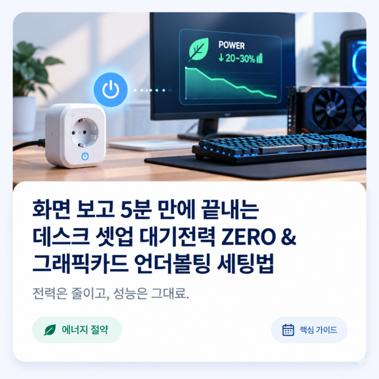 대기전력 차단 스마트 플러그 및 GPU 언더볼팅 5분 실전 세팅 가이드