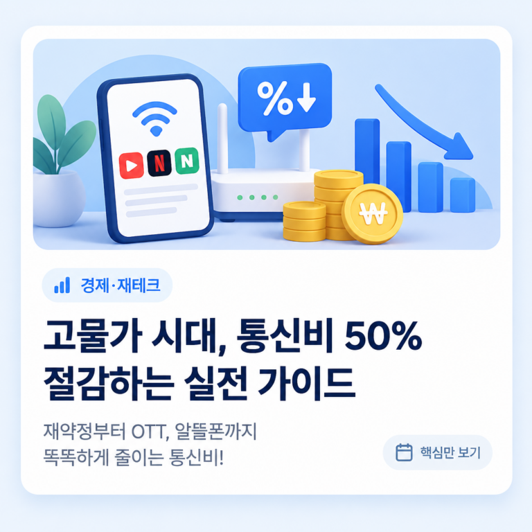 통신비 절감 혜택 총정리: 연 60만 원 아끼는 3가지 핵심 꿀팁