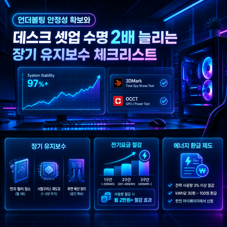 PC 유지보수 가이드: 언더볼팅 안정화 및 데스크 셋업 수명 늘리기