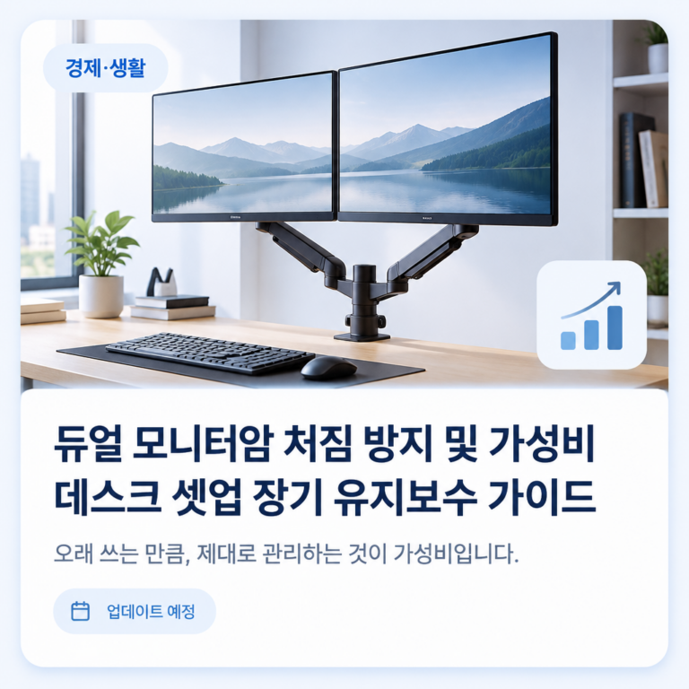 모니터암 세팅 및 처짐 방지: 가성비 데스크 셋업 장기 유지보수