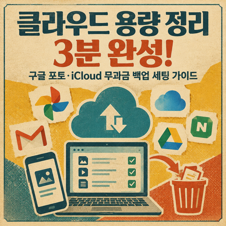 클라우드 용량 정리 3분 완성! 구글 포토·iCloud 무과금 백업 세팅 가이드