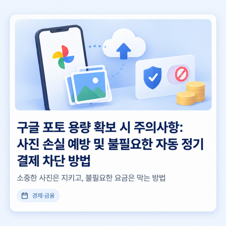 구글 포토 용량 확보 시 주의사항: 사진 손실 예방 및 불필요한 자동 정기 결제 차단 방법
