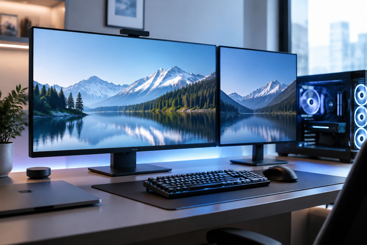 듀얼 모니터 환경에서 발생하는 PC 유휴 전력 누수 및 GPU VRAM 클럭 고정 원인 다이어그램
