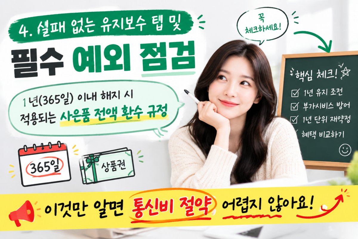 인터넷 재약정 1년 유지 의무 조건 및 불필요한 유료 부가서비스 방어 팁