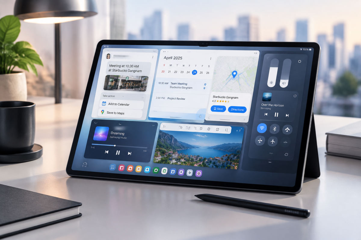 갤럭시 탭 One UI 9.0 업데이트 신기능 화면 및 태블릿 AI 실행 모습