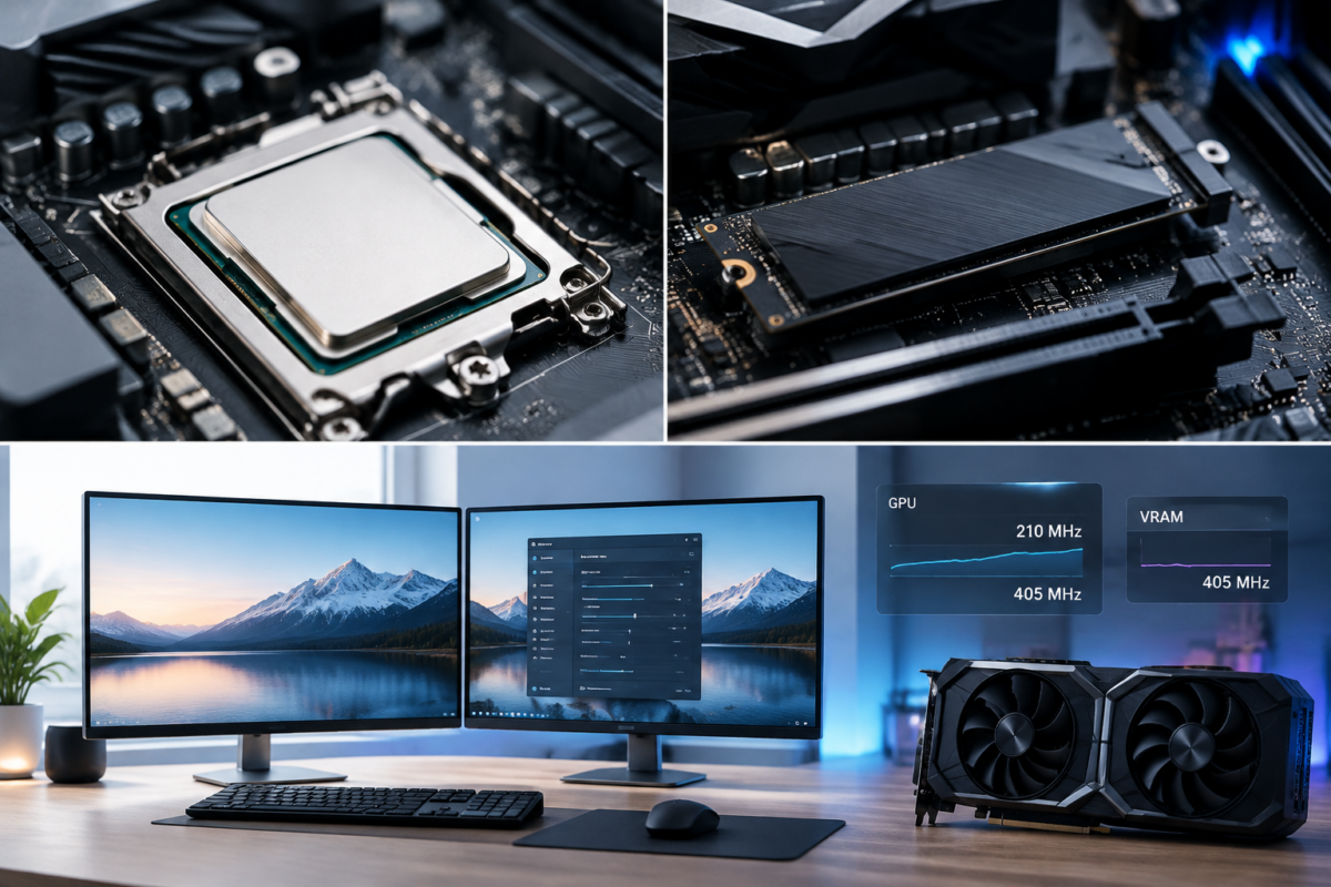윈도우 전력 관리 옵션 변경 전 CPU C-State 절전 및 PCIe ASPM 저전력 전환 메커니즘 도식