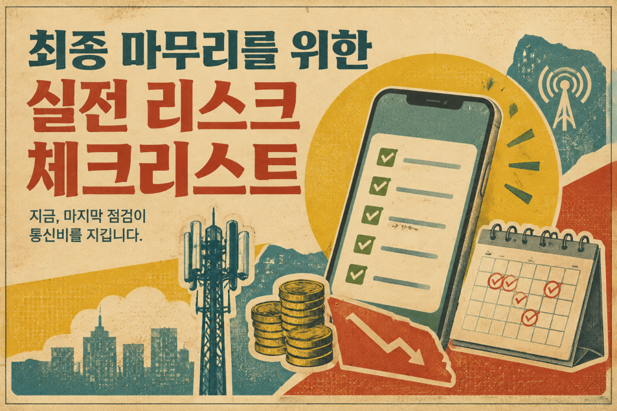 기존 약정 및 위약금 0원 확인과 캘린더 알림 등록을 포함하는 알뜰폰 위약금 방지 실전 리스크 체크리스트