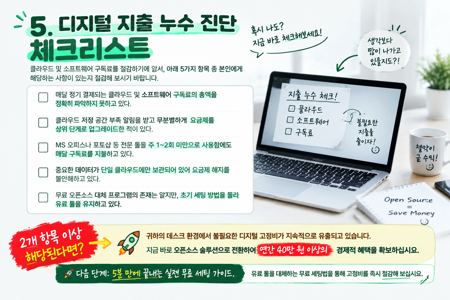디지털 구독료 절감 및 지출 누수 진단 체크리스트 이미지본문