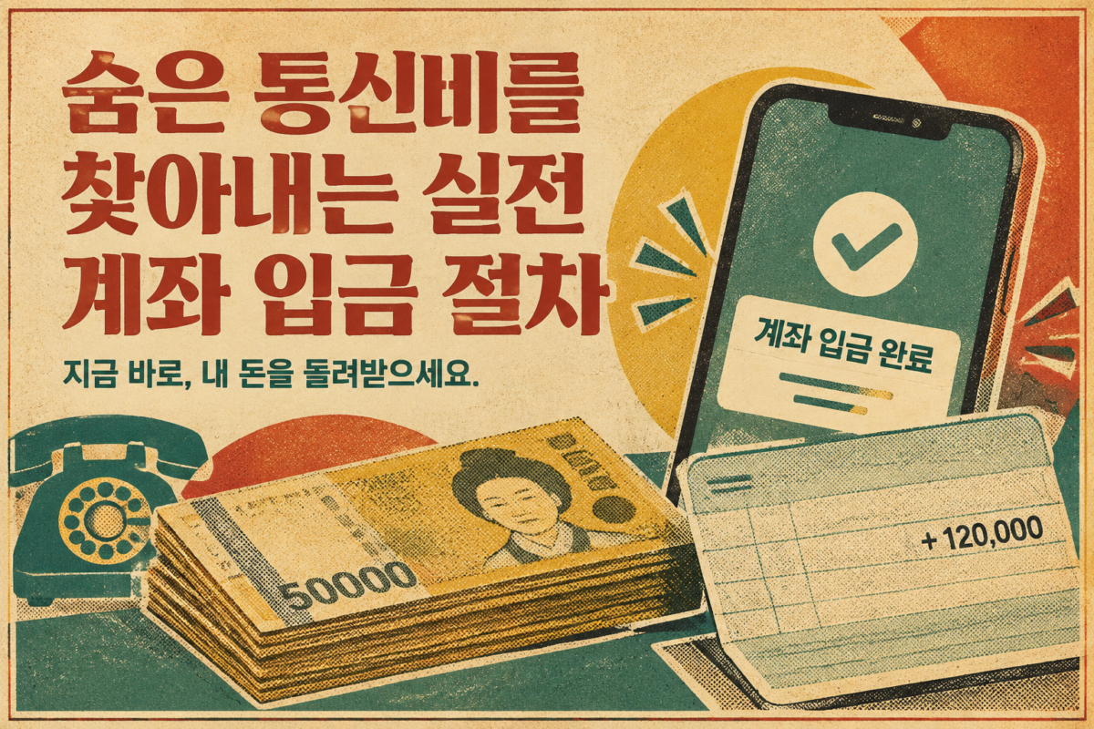 통신사 미환급금 신청 및 환급 계좌 입금 안내 대표 이미지