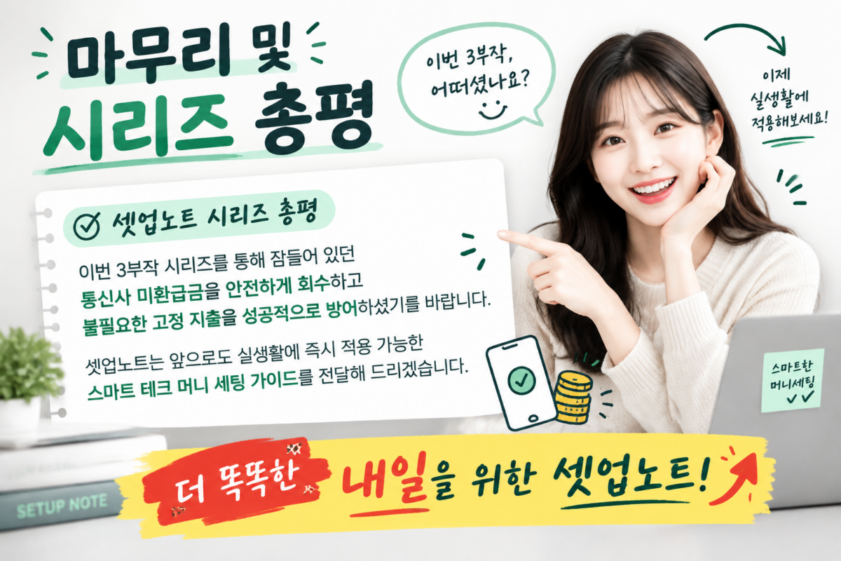 통신사 미환급금 스마트 테크 머니 세팅 가이드 3부작 총평