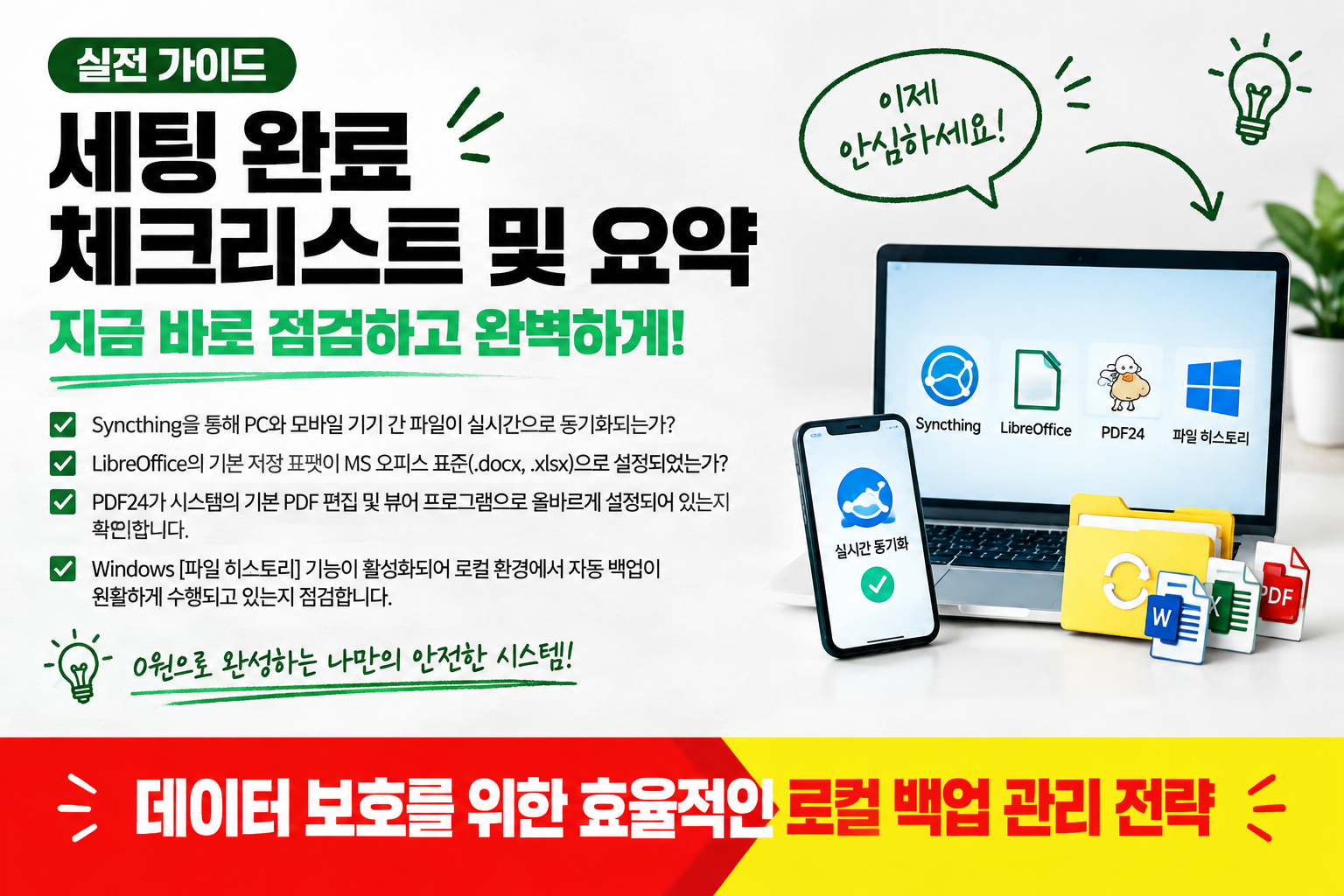 무료 오픈소스 시스템 0원 세팅 완료 점검 체크리스트