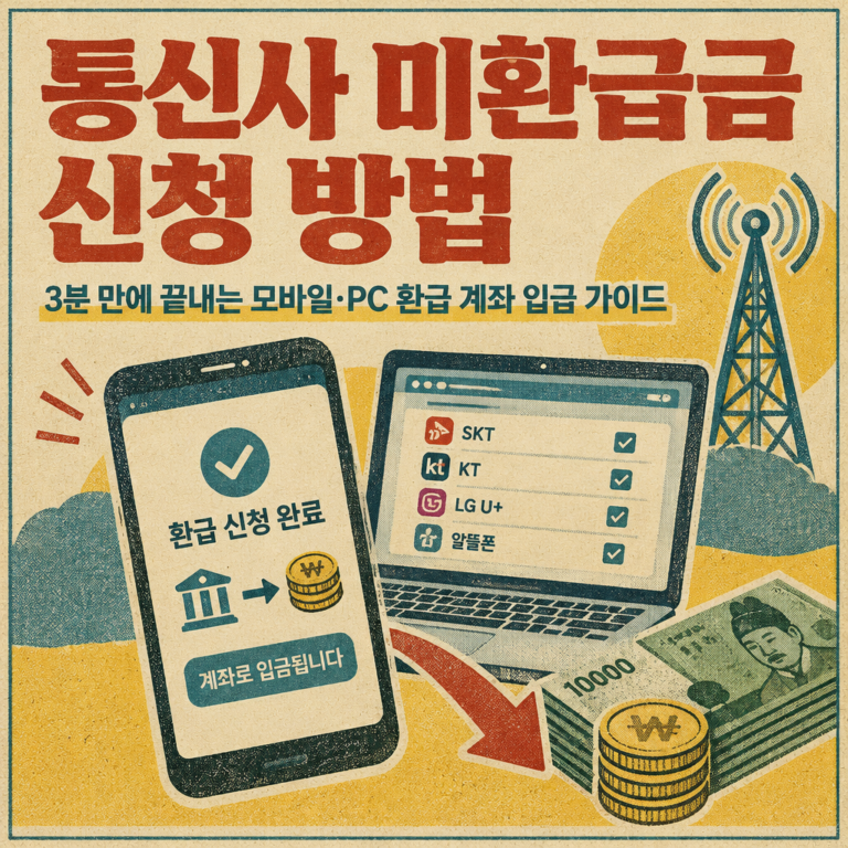 통신사 미환급금 신청 방법: 3분 만에 끝내는 모바일·PC 환급 계좌 입금 가이드