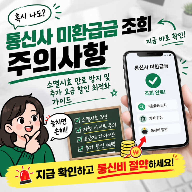 통신사 미환급금 조회 주의사항: 소멸시효 만료 방지 및 추가 요금 할인 최적화 가이드