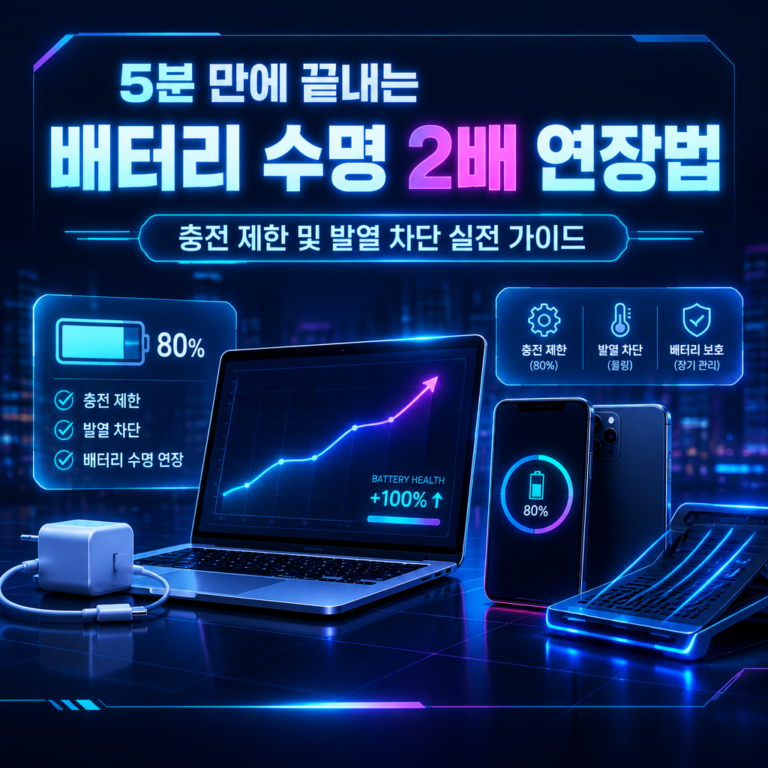 스마트폰 배터리 수명 관리: 5분 만에 끝내는 충전 제한 및 발열 차단 가이드