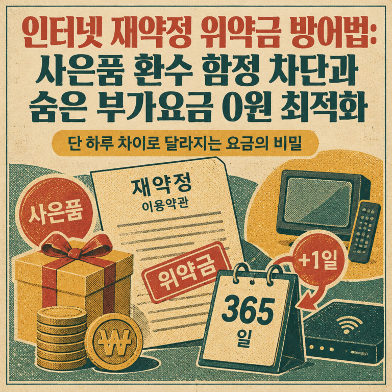 인터넷 재약정 위약금 방어법: 사은품 환수 함정 차단과 숨은 부가요금 0원 최적화