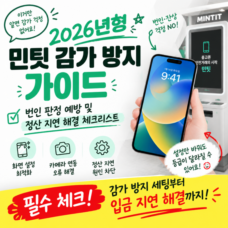 2026년형 민팃 감가 방지 가이드: 번인 판정 예방 및 정산 지연 해결 체크리스트