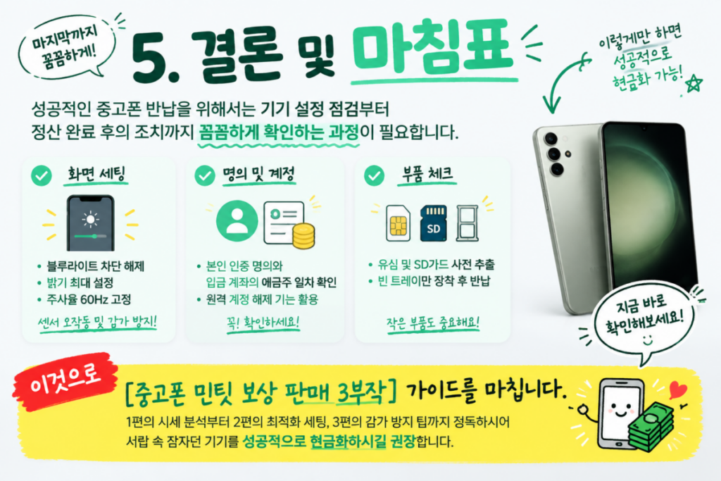 중고폰 민팃 보상 판매 감가 방지 및 고가 매각 가이드 요약